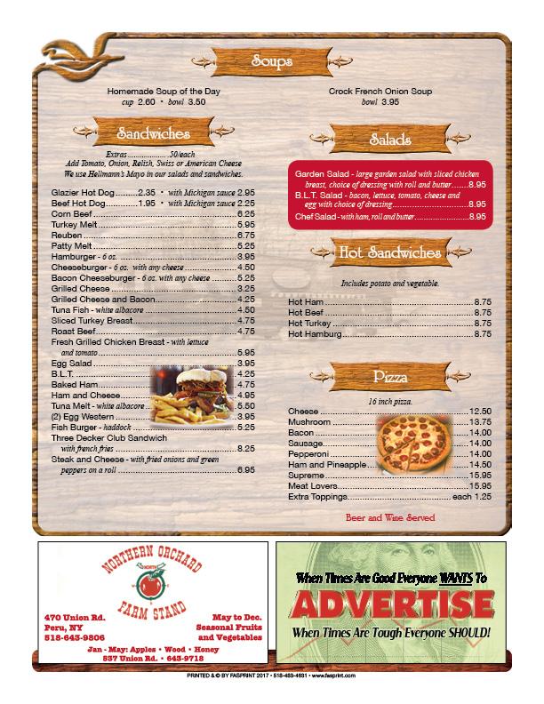 Pleasant Corner Restaurant Menu image 3