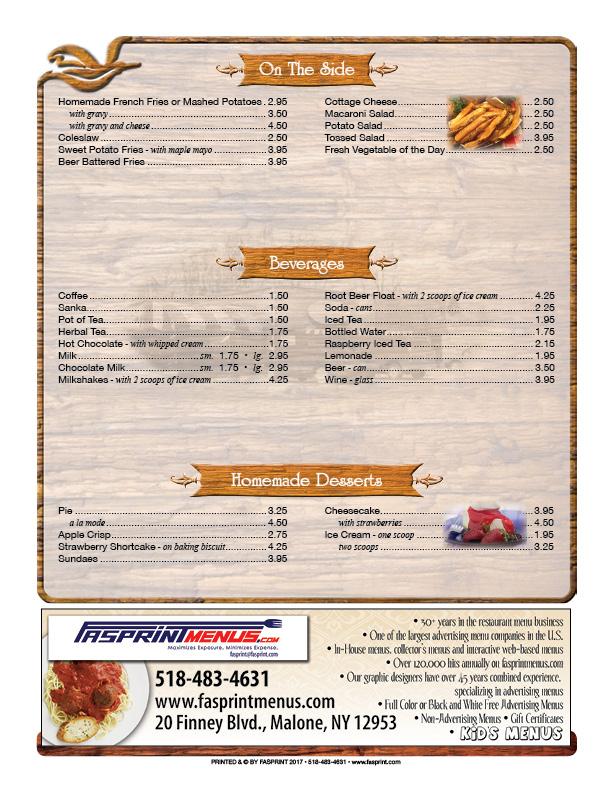 Pleasant Corner Restaurant Menu image 4